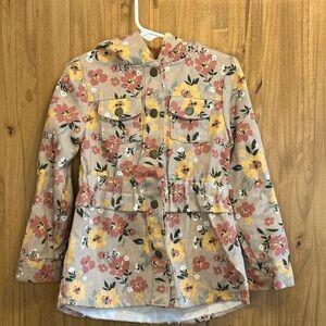 Little Lass Beige Floral Jacket